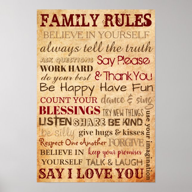 Familienreglerplakat Poster (Vorne)