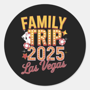 Familienreise 2025 Las Vegas - Familienreise 2025 Runder Aufkleber