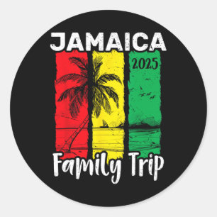 Familienreise Jamaika 2025 Tropische Insel Familie Runder Aufkleber