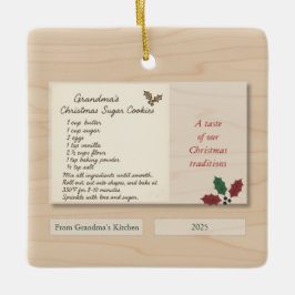 Familienrezept-Andenken-Schmuck 2025 Keramikornament