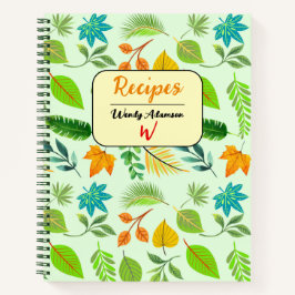 Familienrezeptbuch. (Herbst Herbstleaves) Monogram Notizbuch