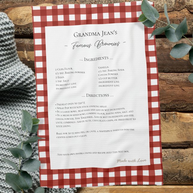 Familienrezepte Keepake Heirloom Gingham Geschirrtuch (Von Creator hochgeladen)