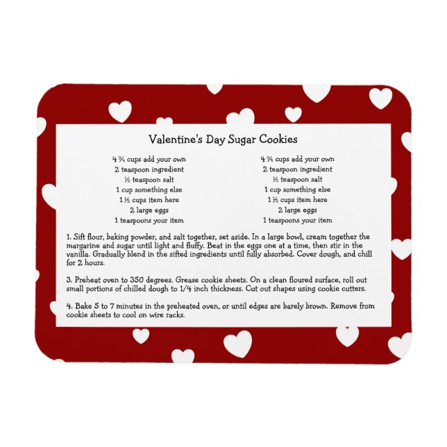 Familienrezepte Keepake Valentinstag Magnet (Horizontal)