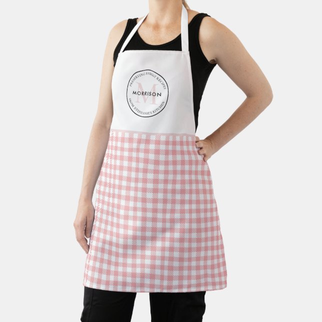 Familienrezepte Red Gingham Monogram Schürze (InSitu)