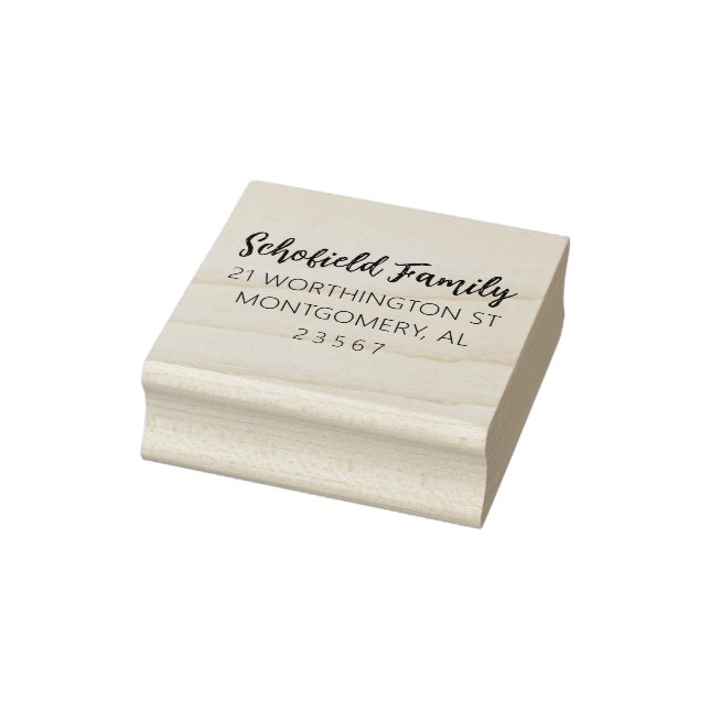 FAMILIENRÜCKSENDEADRESSE RUBBER BRIEFMARKE GUMMISTEMPEL (Stempel)