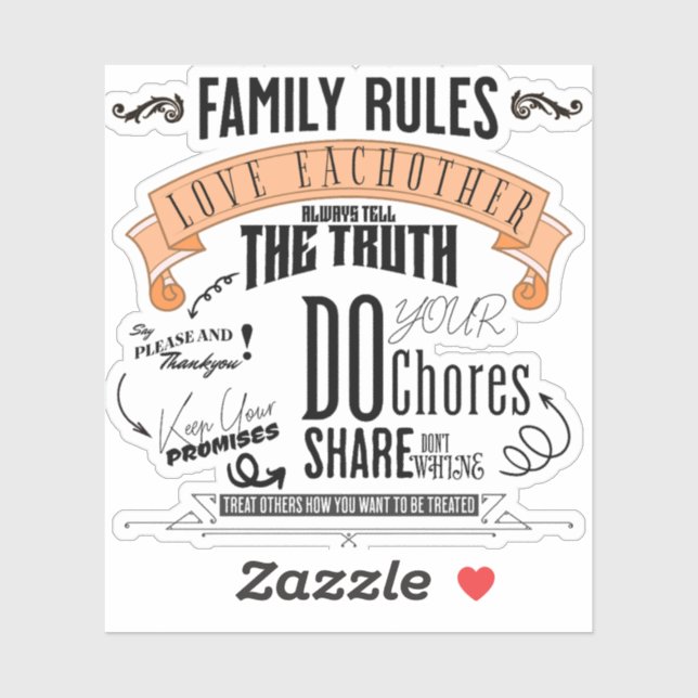 FAMILIENRULES SQUARE STICKER (Blatt)