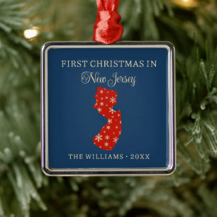 Familiens erstes Weihnachten im Bundesstaat New Je Ornament Aus Metall