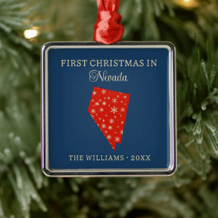 Familiens erstes Weihnachten in Nevada, USA-Bundes Ornament Aus Metall