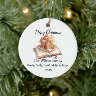Familienschmuck "Frohe Weihnachten" Keramik Ornament