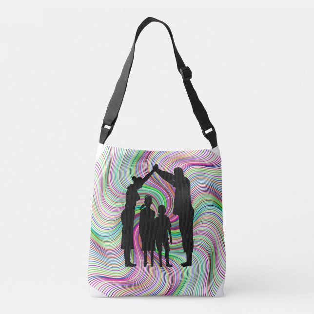 FAMILIENSILHOUETTE TRAGETASCHEN MIT LANGEN TRÄGERN (Rückseite)