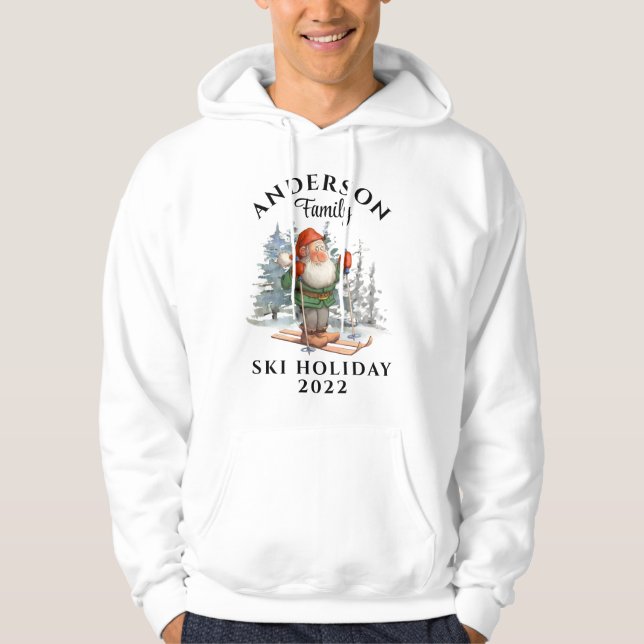 Familienskiurlaub mit Name und Jahr Hoodie (Vorderseite)