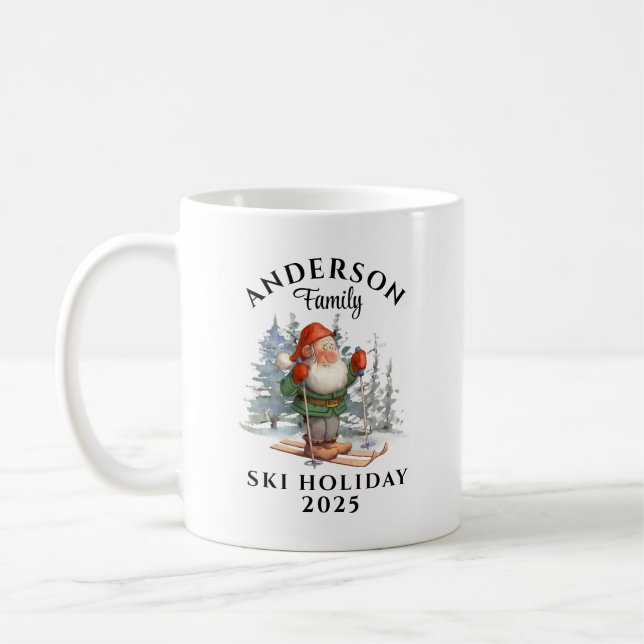 Familienskiurlaub mit Name und Jahr Kaffeetasse (Links)