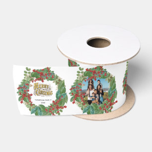 Familienskript Urlaub Weihnachten Weihnachtskarte Satinband