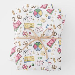 Familienspielabend Sommercamp-Board-Game-Campingpl Geschenkpapier Set