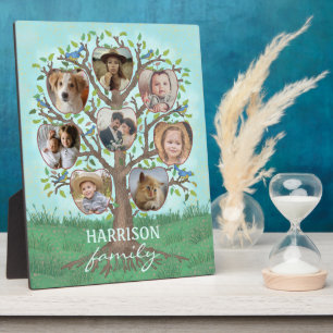 Familienstammbaum 8 Bilder + Name leicht Fotoplatte