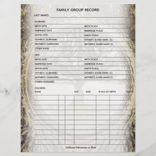 Familienstammbaum Ahnentafel Gruppenblatt