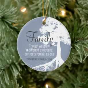 Familienstammbaum Wurzeln Foto Personalisiert Keramik Ornament
