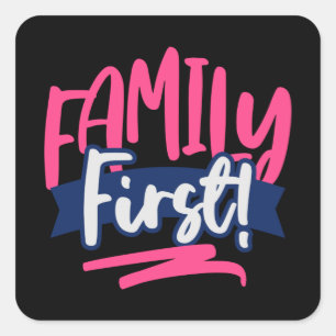 Familienstelle Quadratischer Aufkleber
