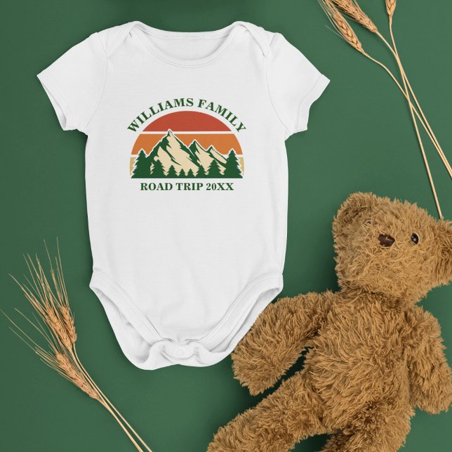 Familienstraße Berg Sonnenuntergang Niedliche Cust Baby Strampler (Von Creator hochgeladen)