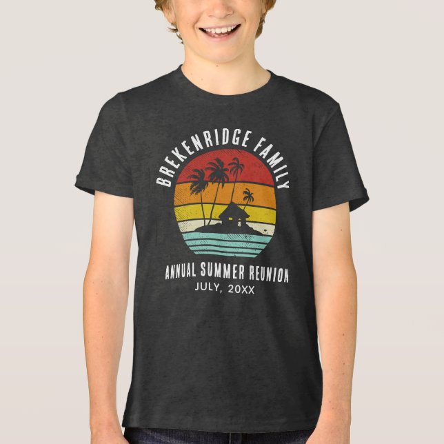 FamilienSummer Wiedersehen Beach House Matching Tri-Blend Shirt (Vorderseite)