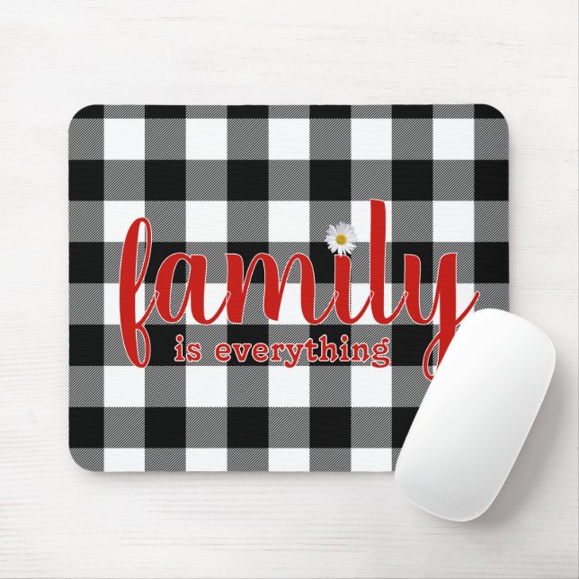 Familientext auf Buffalo Kariert Mousepad (Mit Mouse)