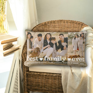 Familientext-Overlay Beste Familie je FotoCollage Lendenkissen