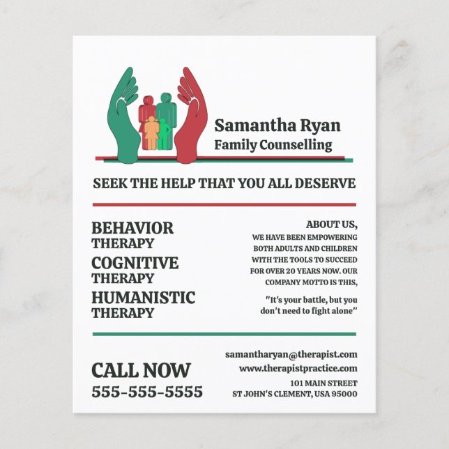Familientherapie Pflege Design Psychotherapie Ther Flyer (Vorne)
