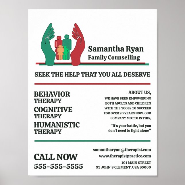 Familientherapie Pflege Design Psychotherapie Ther Poster (Vorne)