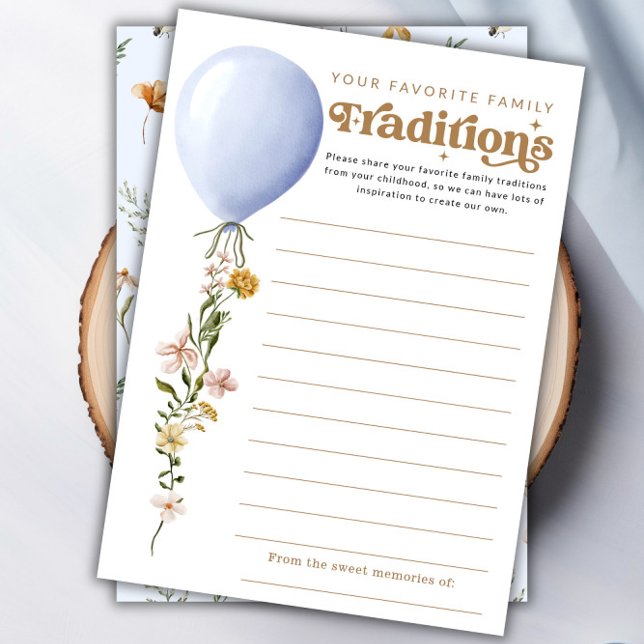 Familientradition Balloon Baby Shower Game Card Einladung (Family Tradition Balloon Baby Shower Game Card)