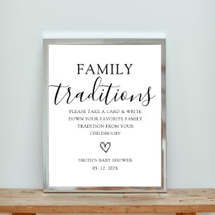 Familientraditionen Kinderduschzeichen Poster