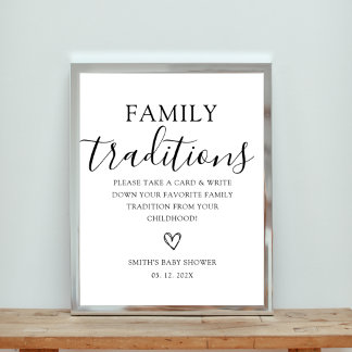 Familientraditionen Kinderduschzeichen Poster