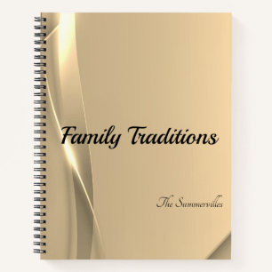 Familientraditionen und Rezept-Journal   Goldenes  Notizbuch