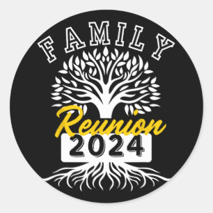 Familientreffen 2024 Besuchen Sie die Vintage-Grup Runder Aufkleber