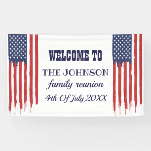 Familientreffen Amerikanische Flagge Banner