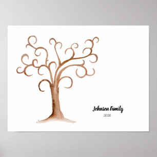 Familientreffen Baum Fingerabdruck Poster