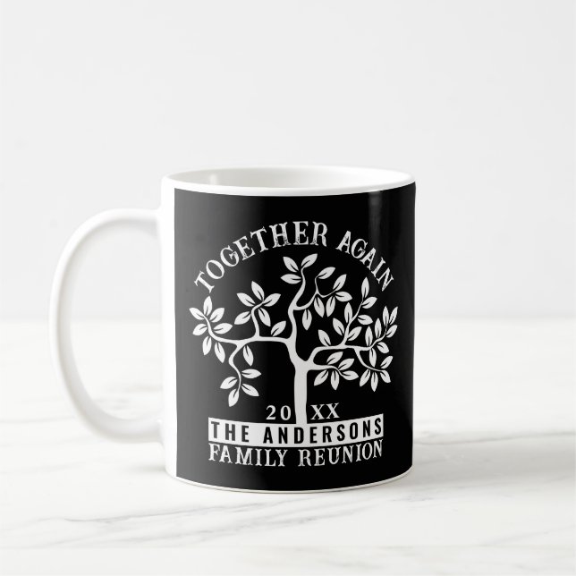 Familientreffen Baum, Name und Datum Kaffeetasse (Links)