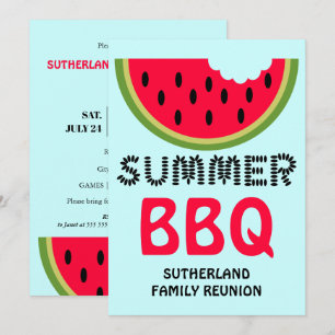 Familientreffen BBQ Wassermelone und Samen Einladung