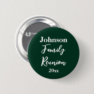 Familientreffen Dunkelgrün Weiße Name Jahr Vorlage Button
