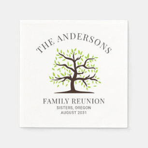 Familientreffen Genealogie Baum Benutzerdefinierte Serviette
