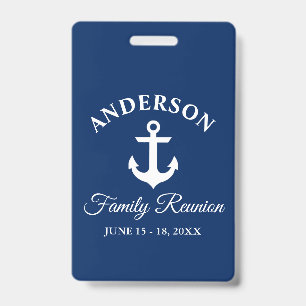 Familientreffen mit nautischem Anker in Navy Blau  Ausweis