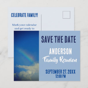 Familientreffen Regenbogen Save The Date Postkarte