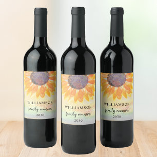 Familientreffen Rustikales Weinlabel Weinetikett