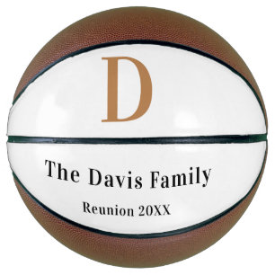 Familientreffen Schwarz Weiß Monogramm Name Basketball