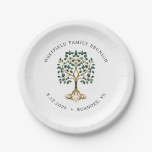 Familientreffen Smaragdbaum des Lebens Pappteller