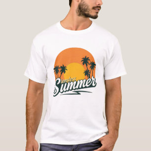 Familientreffen Sommer Sonnenuntergang Strand Palm T-Shirt
