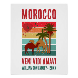 Familientreffen Urlaub Marokko Reise Souvenir  Poster