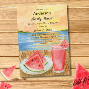 Familientreffen-Wassermelone-Sommer-Einladung Einladung