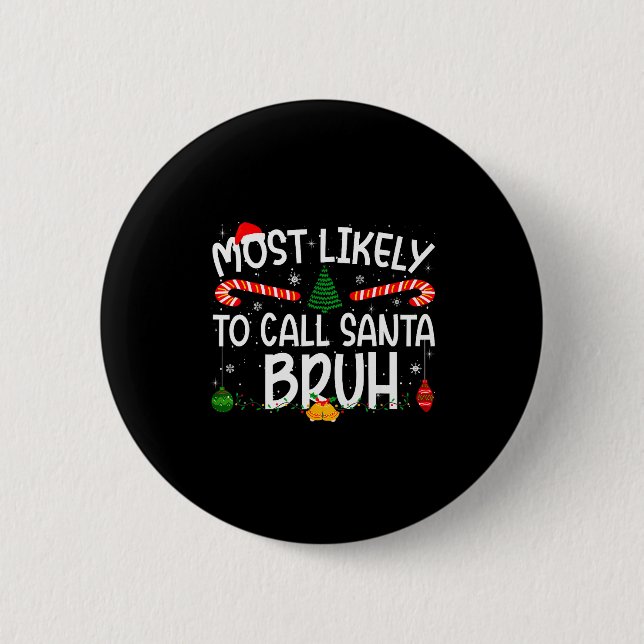 Familienübereinstimmung Weihnachten Am Wahrscheinl Button (Vorderseite)