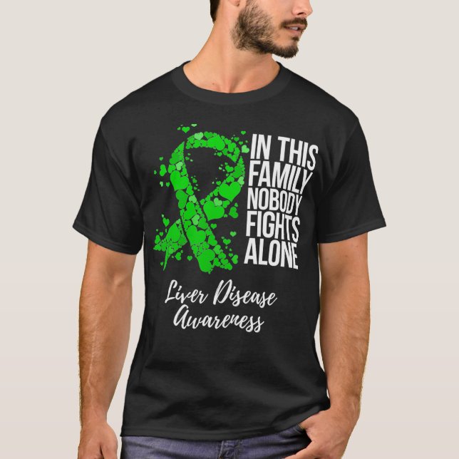 Familienunterstützung Lebererkrankungen Bewusstsei T-Shirt (Vorderseite)