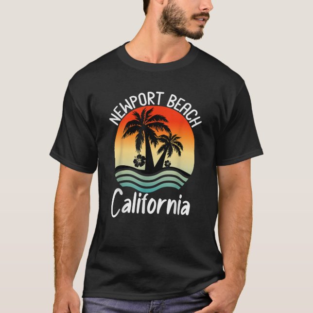 Familienurlaub 2021 California Newport Beach Ret T-Shirt (Vorderseite)
